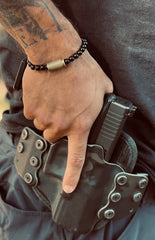 LOCKANDCRAWL Black Onyx w/ bullet casing bracelet